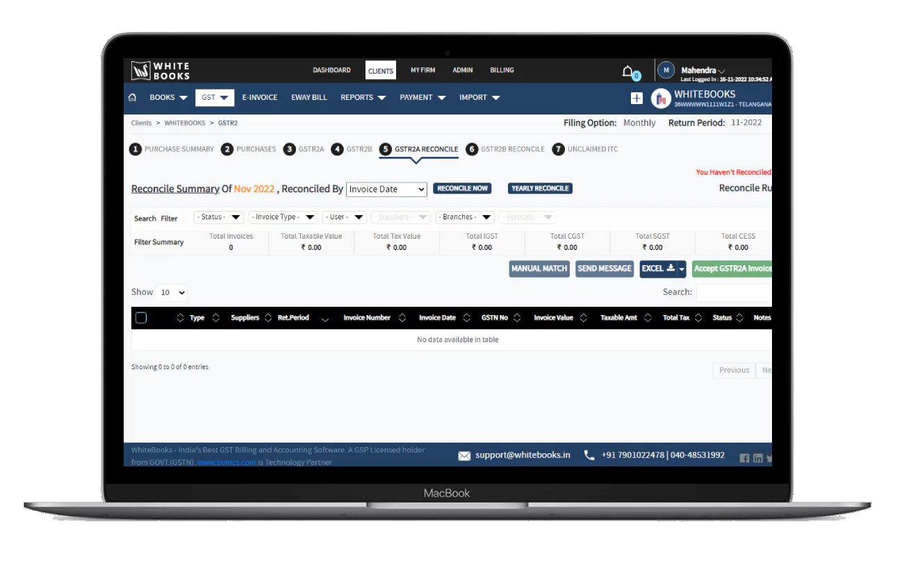 Automatic Reconciliation and shows Mismatch of Invoice