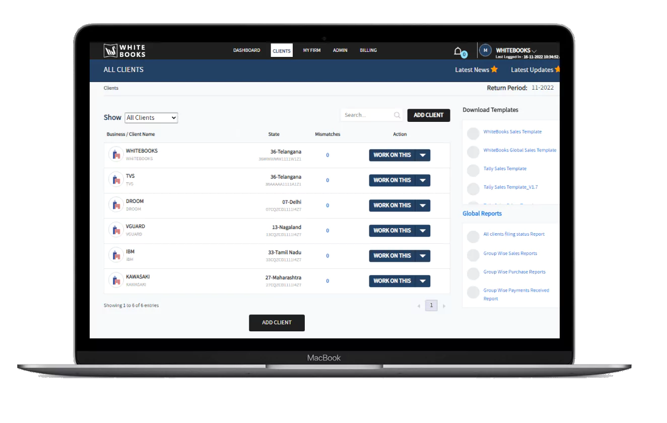 One Stop to Manage all your Clients Businesses GSTINs