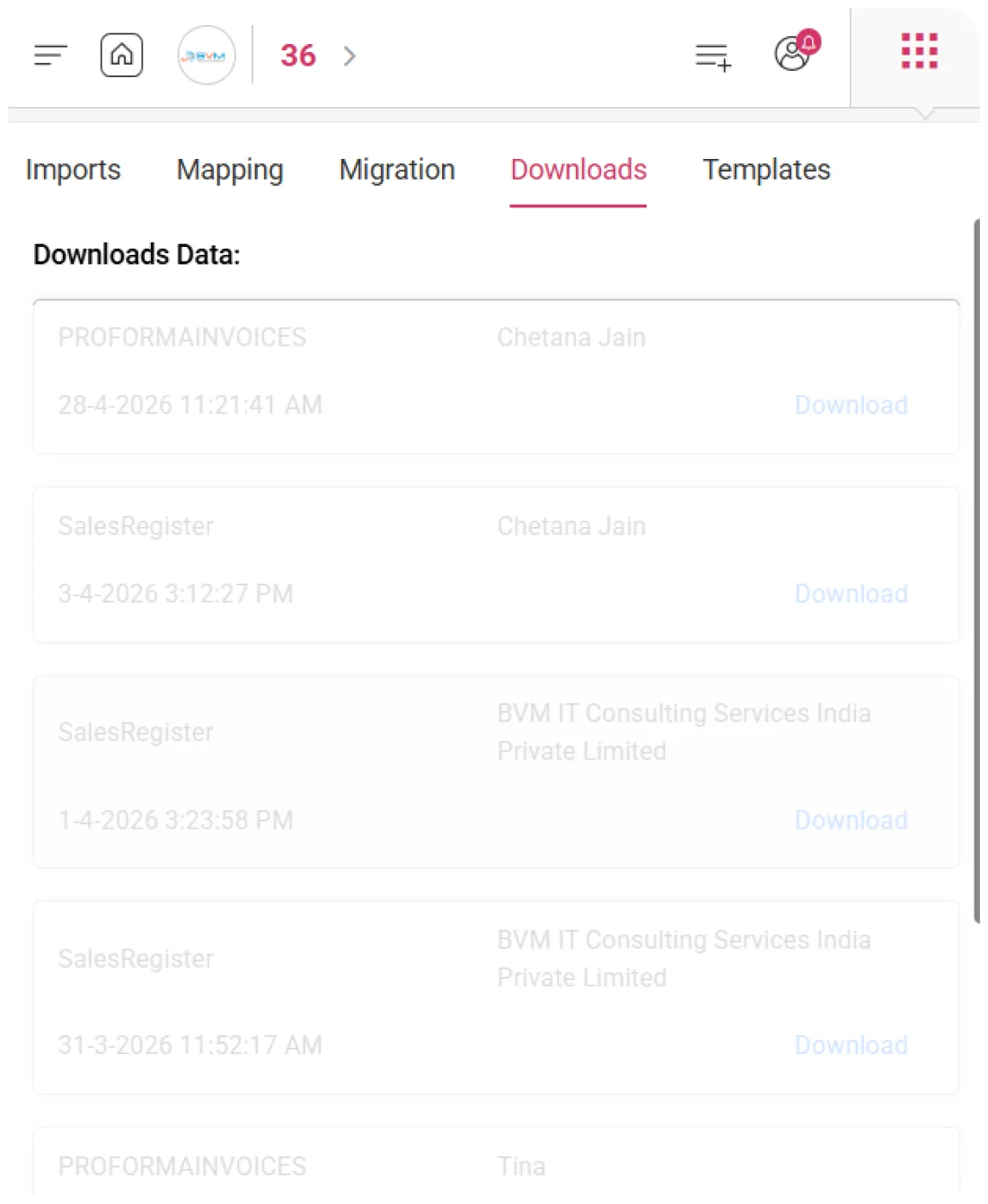 Download Reconciliation Reports