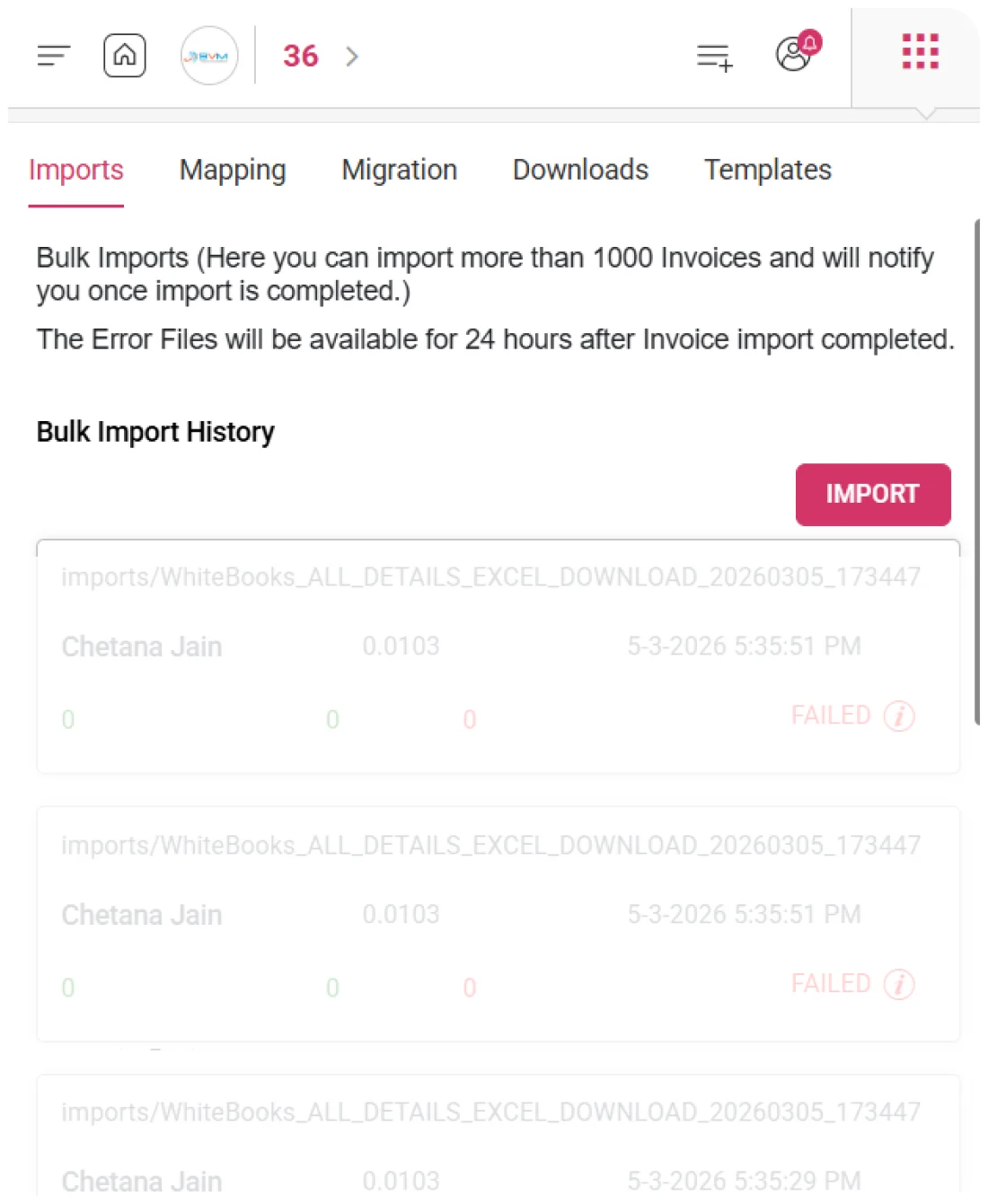Bulk Data Import for Accounting Records — hero product screenshot