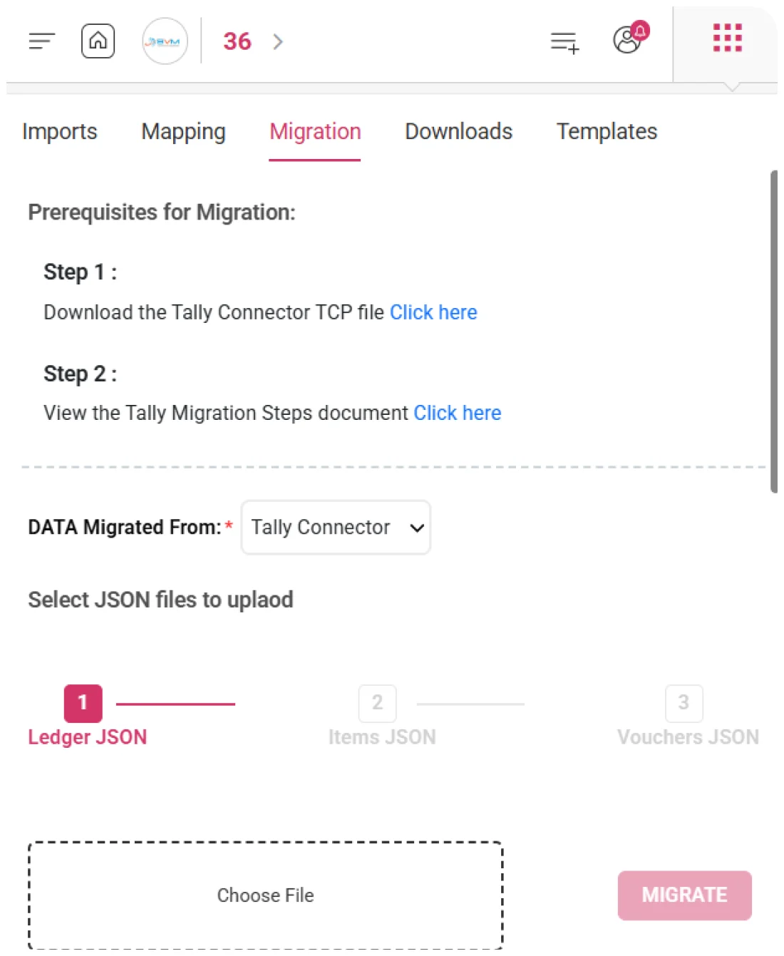 Migrate Data from Tally