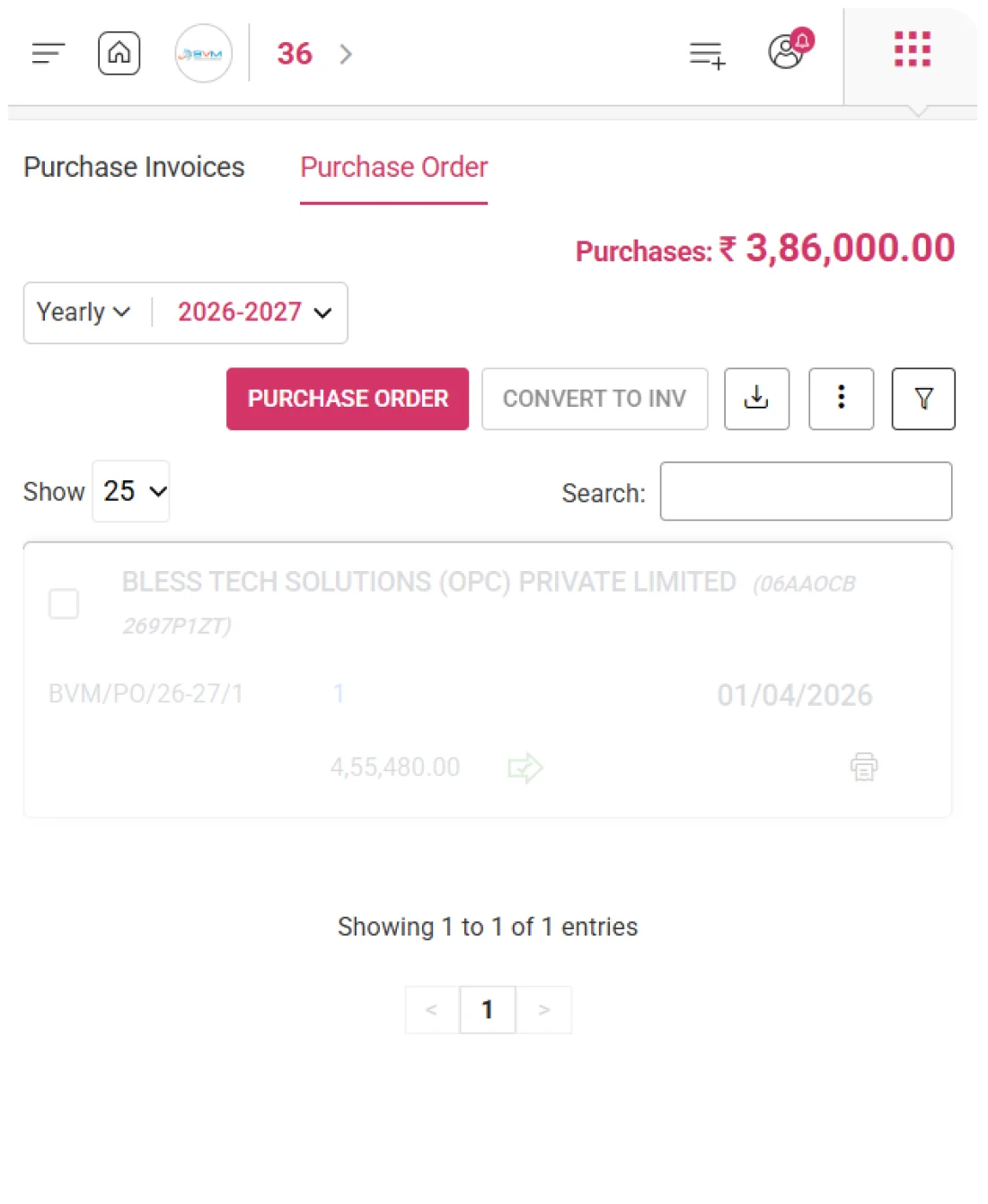 Purchase orders