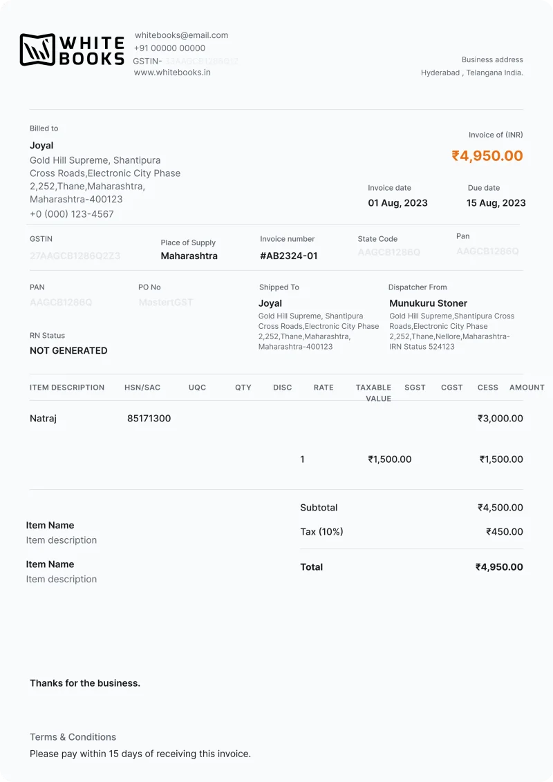 Classic invoice template preview