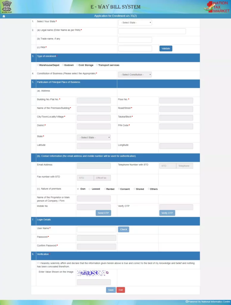 e way bill enrolment