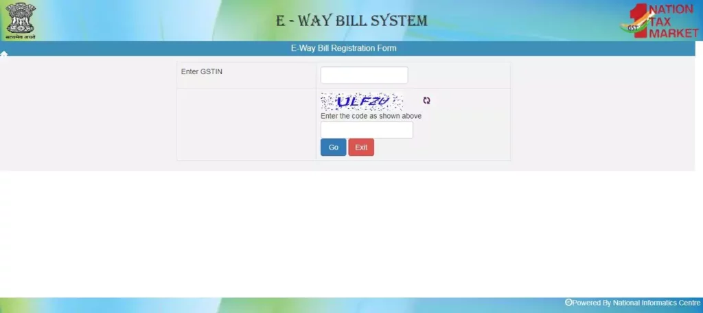 e way bill registration form 1