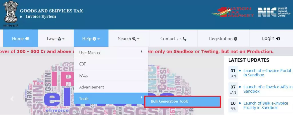 e invoice system bulk generation tool