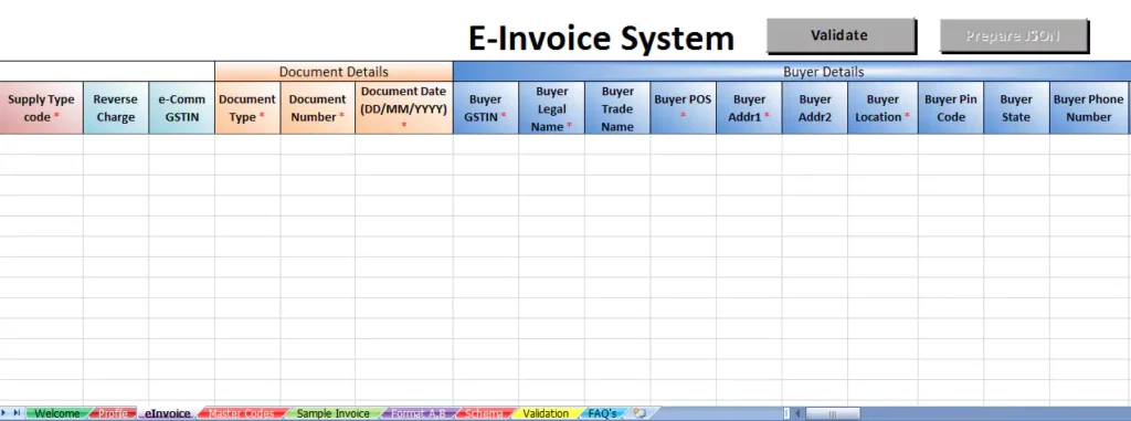 e invoice system bulk generation tool format screen4