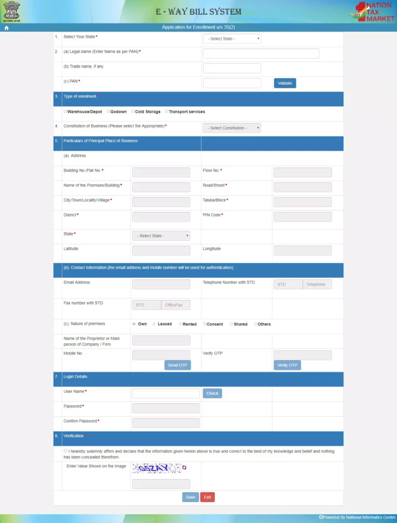 e way bill portal enrollment